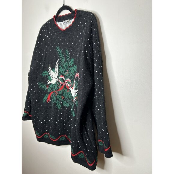 Adele Knitwear Vintage Christmas Sweater Doves Holiday Long Sleeve One Size - Picture 5 of 7